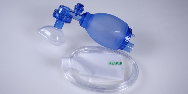 Silicone Resuscitator Manual Ambu Bag for Infants & Neonates Blue Valve